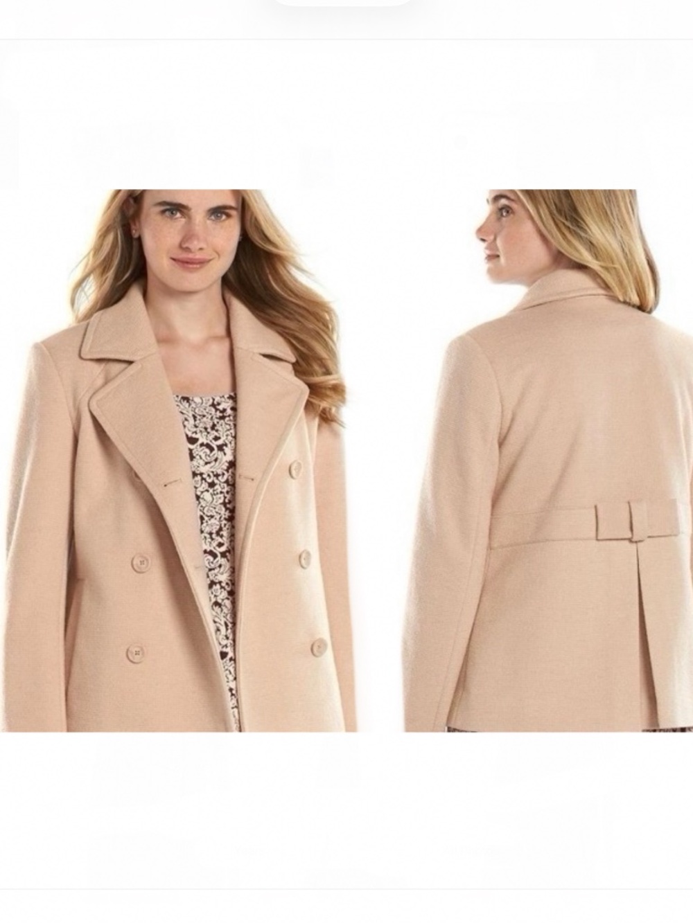 LC Lauren Conrad Wool-Blend Peacoat with Bow Back